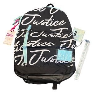 Girls Justice Backpack.  School Bag, book bag, New with tags. Black and White
